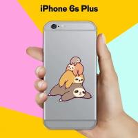 Силиконовый чехол на Apple iPhone 6s Plus 3 ленивца / для Эпл Айфон 6С Плюс