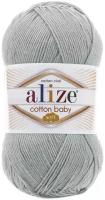 Пряжа Alize Cotton baby soft серый (344), 50%хлопок/50%акрил, 270м, 100г, 2шт