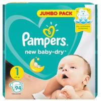 Pampers подгузники New Baby Dry 1 (2-5 кг) 94 шт