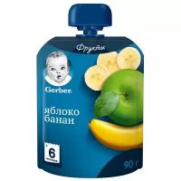 Пюре Gerber яблоко и банан (с 6 месяцев) 90 г, 1 шт