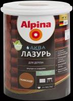 Биоцидная пропитка Alpina Аква лазурь для дерева, 0.9 л, палисандр