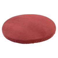 Круглая подушка на стул DeНАСТИЯ 31,5см бархатная, цвет бордовый