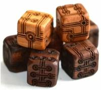 Игральные кубики Tron Dice из экзотической древесины, 16 мм, 6 шт. / Дизайнерские кости для настольных игр ДнД ручной работы для Dungeons and Dragons