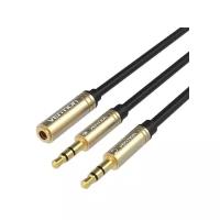 Разветвитель Vention Jack 3.5 mm F 4 pin/Jack 3.5 mm M x 2 (BBDBF)