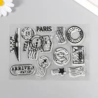Штамп для творчества силикон "Почтовые печати Парижа" 16х11 см 9460200