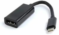 Переходник/адаптер Cablexpert USB Type-C - DisplayPort (A-CM-DPF-01), 0.15 м, черный