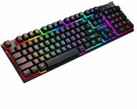 Игровая клавиатура c русской/английской раслкадкой QWERTY T-Wolf T 20 Черный цвет + RGB подсветка