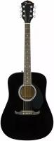 Акустическая гитара с чехлом, цвет черный FENDER FA-125 Dreadnought, Black WN