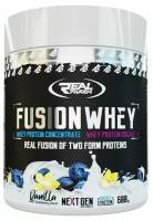 Сывороточный протеин Изолят Real Pharm, Fusion Whey, 600г (Голубика-Ваниль) / Для набора мышечной массы и похудения