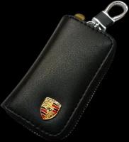 Брелок ключница / Брелок для ключей / Ключница для авто кожа ЭКО Чехол Porsche, Порше 5х9,5см