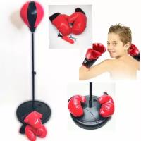 Боксерская груша детская 70-105см, напольная груша, груша для бокса напольная с перчатками