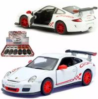 Металлическая машинка игрушка 1:36 2010 Porsche 911 GT3 RS (Порше) 12.5 см., инерционная / Белый