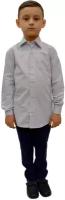 Рубашка Школьная с длинным рукавом арт.1285-18 серый (128 см (8 лет))