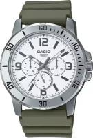 Наручные часы CASIO, серебряный, хаки