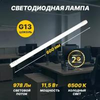 Офисная лампа светодиодная линейная LED REXANT трубка с холодным белым свечением, 11,5 Вт, длина 60 см