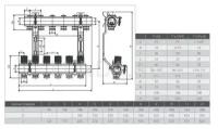 Коллекторная группа сборная 1" x 3/4"E х 11 для систем отопления, кронштейны R588Z, R553D, Giacomini R553ZY051