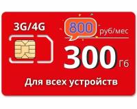 Безлимитный интернет от МТС. Сим-карта полный "Безлимитный 300ГБ" интернет 800р. SIM-карта для всех устройств I интернет и раздача I 300ГБ за 800р/мес (Вся Россия)