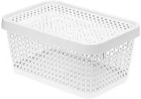 Коробка для хранения 'Пирула' 4,5 литров с 26,7хх18,3х12,5 см крышкой пластик белый М 2348 (М-Пл)