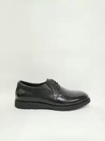 Мужские черные туфли на сплошной подошве Respect VS83-110994,кожа,размер 44