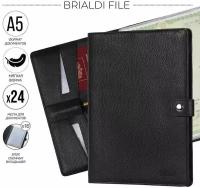 Папка для документов А5 мягкой формы BRIALDI File (Файл) relief black