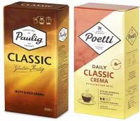 Кофе молотый Paulig Classic + Poetti Classic 250 г, набор из 2 шт