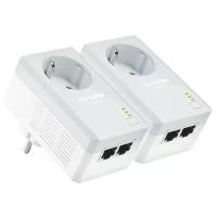 Tp-link Сетевое оборудование TL-PA4020P KIT AV600 Комплект 2-портовых адаптеров Powerline со встроенной розеткой