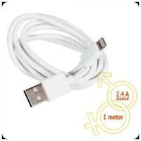 Кабель зарядки и синхронизации данных для iPhone (Lightning) OneLove 2.4A FastCharging, 1m, white, ZD 1 <3