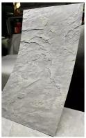 Стеновые панели ZIKAM – гибкий листовой камень с рельефом натурального сланца 1000х500х2,5мм, в серо-белых тонах