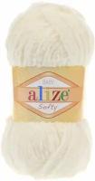 Пряжа Alize Softy (Ализе Софти) - 3 мотка Цвет: 62, Молочный 100% микрополиэстер 50 г / 115 м