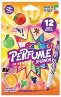 Фломастеры Carioca "Perfume Xplosion", ароматизированные, 12цв, смываемые, картон, европодвес