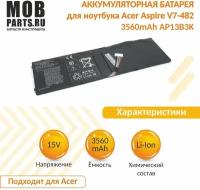 Аккумуляторная батарея для ноутбука Acer Aspire V7-482 3560mAh AP13B3K OEM