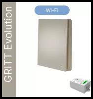 Умный беспроводной выключатель GRITT Evolution 1кл. золотистый комплект: 1 выкл. IP67, 1 реле 1000Вт 433 + WiFi с управлением со смартфона, EV221110GWF