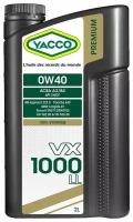 Синтетическое моторное масло Yacco VX 1000 LL 0W40