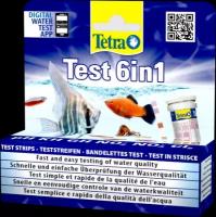 Тест для аквариумной воды Tetra TestStrips 6 in1 /GH, KH, NO2, NO3, PH+Cl2/ 25 полосок