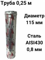 Труба одностенная моно для дымохода 0,25 м D 115 мм нержавейка (0,8/430) "Прок"