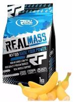 Гейнер Real Pharm Real Mass, 1кг (Банан) / Для набора мышечной массы