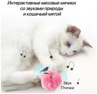 Игрушки для кошек, интерактивный мячик со звуком и кошачьей мяты для кошек