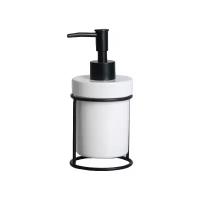 Дозатор для жидкого мыла на подставке Доляна "Геометрика", 250 мл, цвет чёрный