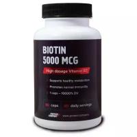 Биотин для волос 5000 мкг PROTEIN.COMPANY, 90 капсул. Витаминно-минеральный комплекс Biotin. Витамины группы B, от выпадения волос, для ногтей