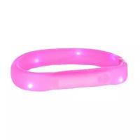 Сигнальный ошейник для собак Trixie USB Flash Light Band L, размер 70см., розовый