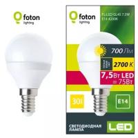 Светодиодная лампа Foton Lighting FL-LED GL45 7.5W E14 2700К 220V 700Лм 45*80мм