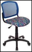 Кресло детское бюрократ CH-296/PENCIL-BL спинка сетка, синий, рисунок карандаши