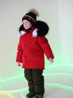 Комплект зимний для мальчика Orso Bianco Брейв красный, размер 110