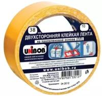 Клейкая двухсторонняя лента 38 мм х 10 м, полипропиленовая основа, UNIBOB, 38566