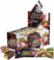 Power Pro Батончики с цельными орехами и фруктами 60 г, 20 шт, вкус: фисташковое пралине