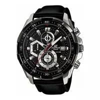 Наручные часы CASIO Edifice EFR-539L-1A кварцевые, хронограф, секундомер, подсветка стрелок, водонепроницаемые, серебряный