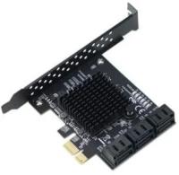 Контроллер PCIe x1 v2.0 (ASM1062+JMB585) 6 x SATA, SATA 3.0 (6Gb/s) | ORIENT AJ1062S6