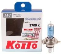 Лампа галогенная KOITO H4 Whitebeam Vwhite 3700K 12V 60/55W, 2 шт, P0746W