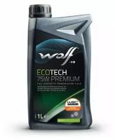 Масло трансмиссионное Wolf ecotech 75w premium 1l Wolf 1048869