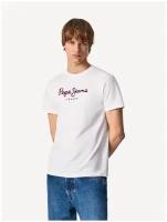 Футболка с коротким рукавом для мужчин Pepe Jeans London цвет: белый размер: XL